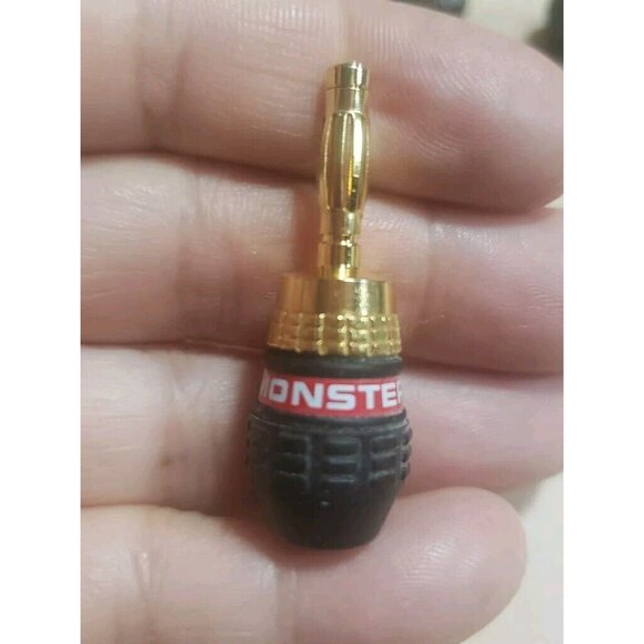 Monster Cable Speaker AMP Quick Lock Gold Plated Banana Plugs = 2 Blue Red Pairs - Picture 10 of 10